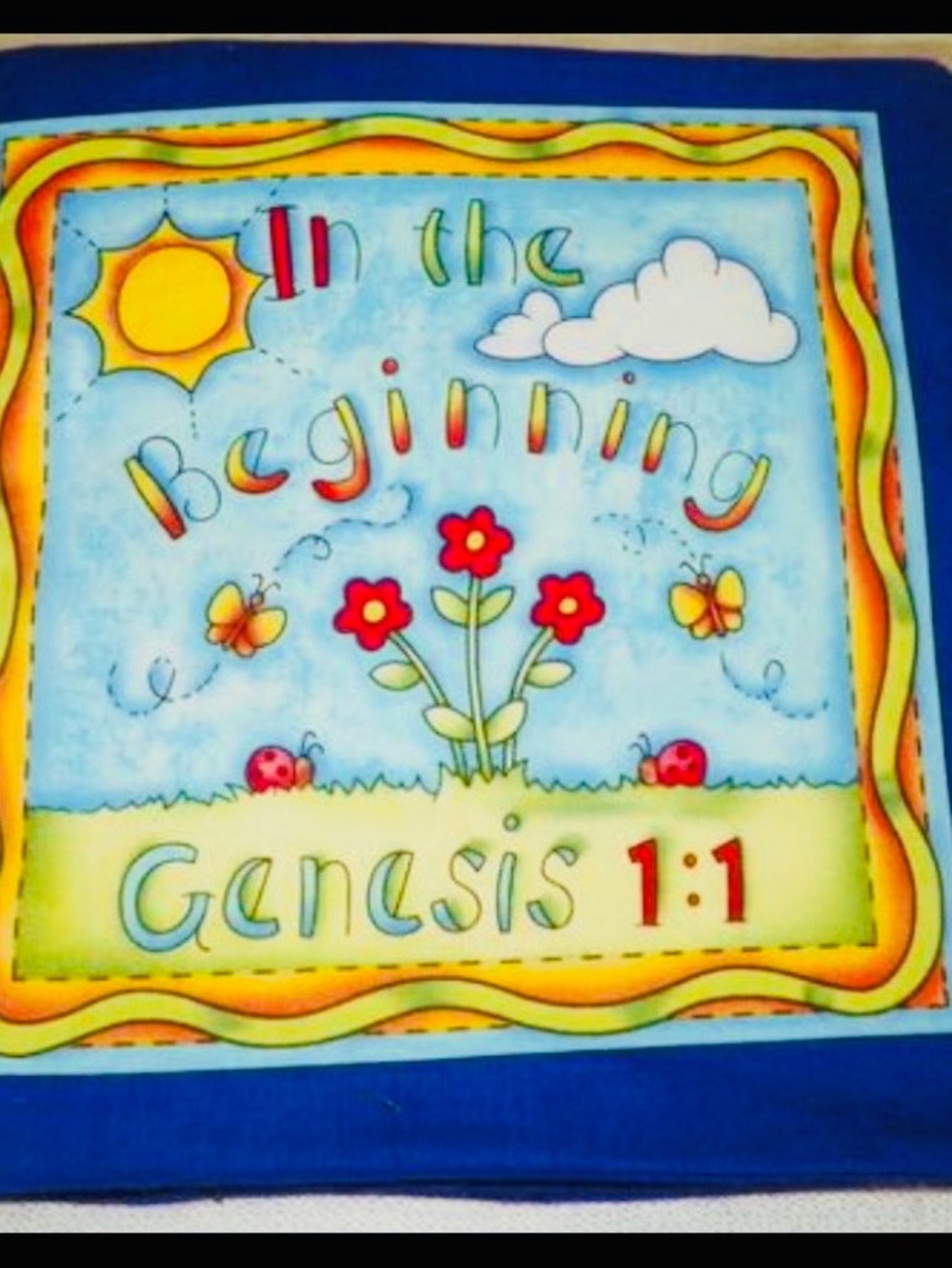 In the Beginning Fabric Book Handmade NWT